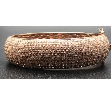Pulsera rígida color cobrizo circonitas 2