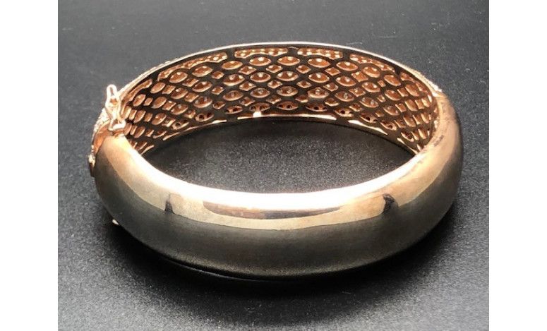 Pulsera rígida color cobrizo circonitas