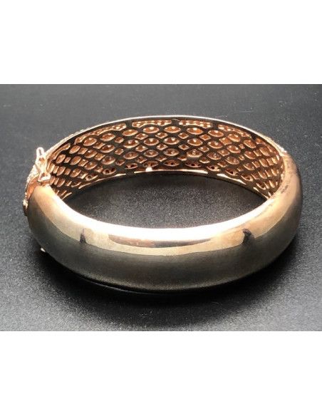Pulsera rígida color cobrizo circonitas