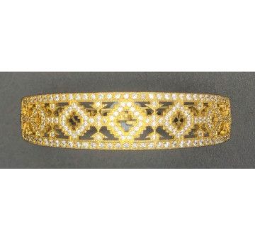 Pulsera rígida chapada con circonitas
