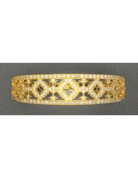Pulsera rígida chapada con circonitas