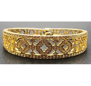 Pulsera rígida chapada con circonitas 2