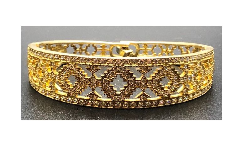 Pulsera rígida chapada con circonitas