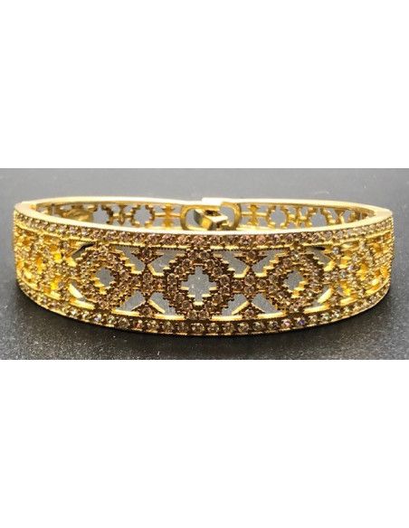 Pulsera rígida chapada con circonitas