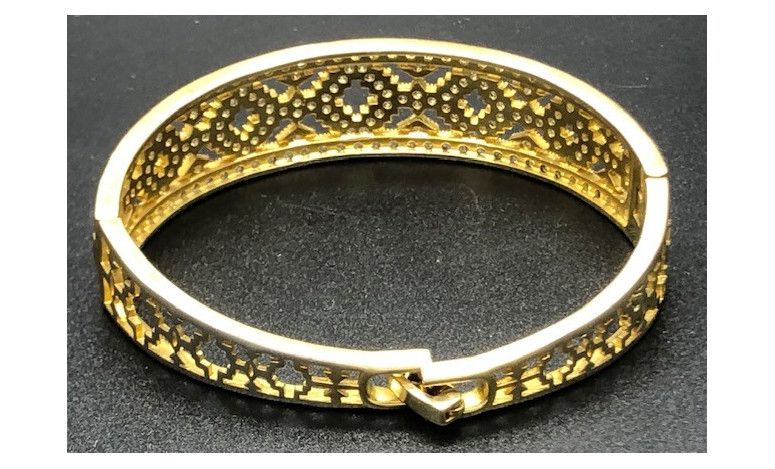 Pulsera rígida chapada con circonitas