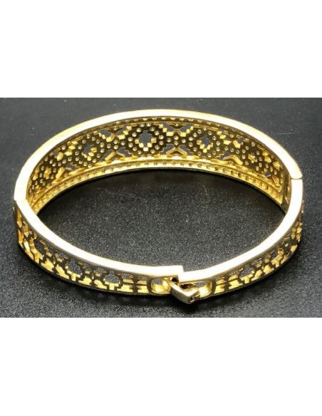 Pulsera rígida chapada con circonitas