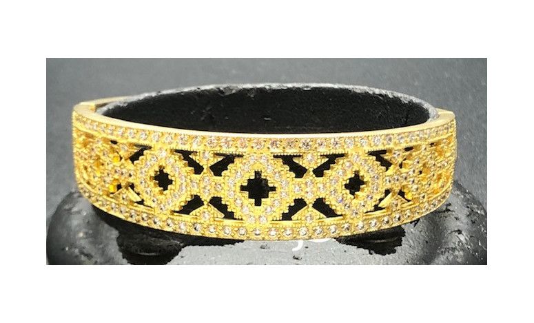 Pulsera rígida chapada con circonitas
