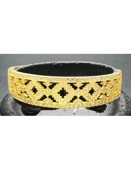 Pulsera rígida chapada con circonitas