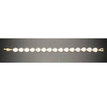 Pulsera dorada cristal y circonitas 2