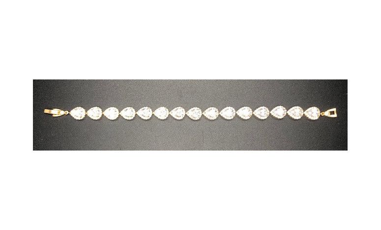 Pulsera dorada cristal y circonitas