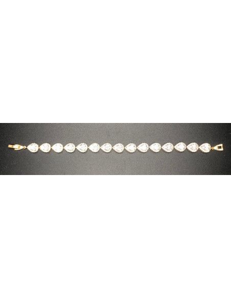 Pulsera dorada cristal y circonitas
