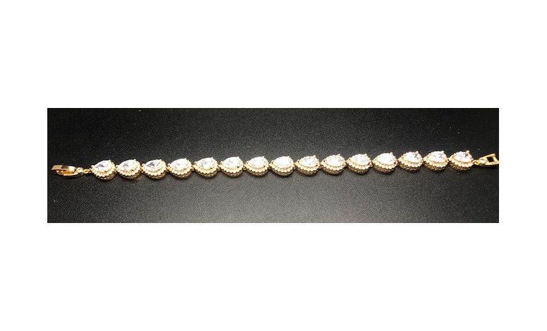 Pulsera dorada cristal y circonitas