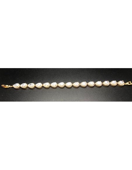 Pulsera dorada cristal y circonitas