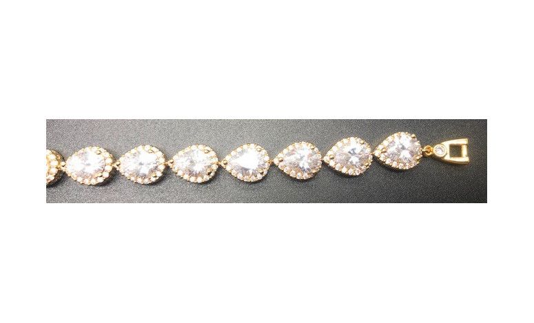 Pulsera dorada cristal y circonitas