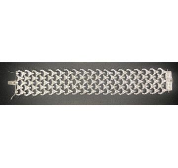 Pulsera ancha plata circonitas
