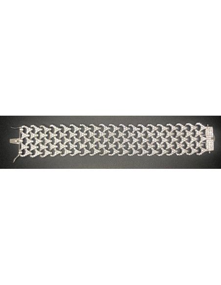 Pulsera ancha plata circonitas