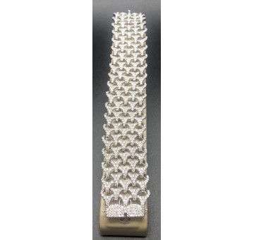 Pulsera ancha plata circonitas 2