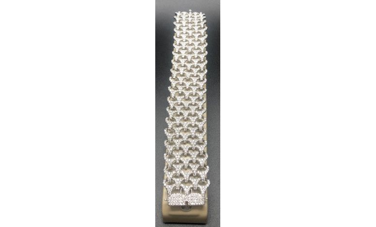 Pulsera ancha plata circonitas