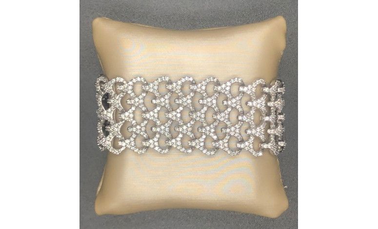 Pulsera ancha plata circonitas