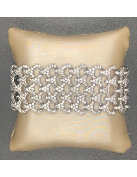 Pulsera ancha plata circonitas