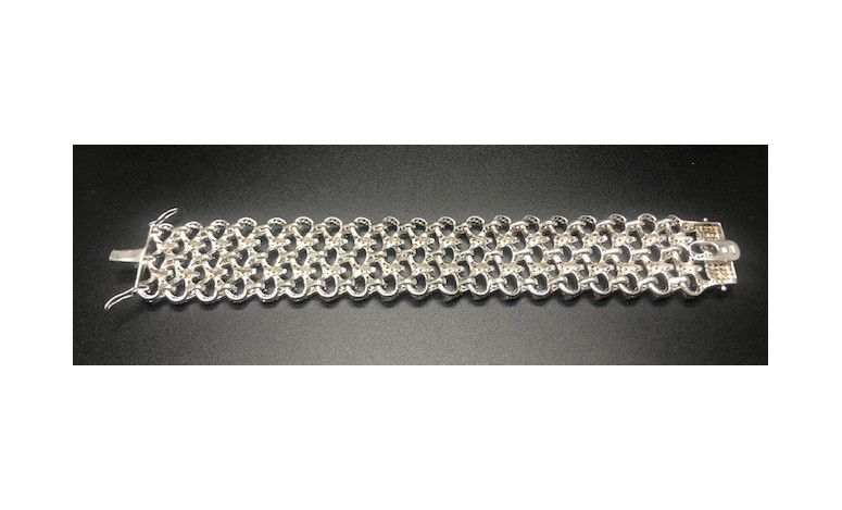 Pulsera ancha plata circonitas
