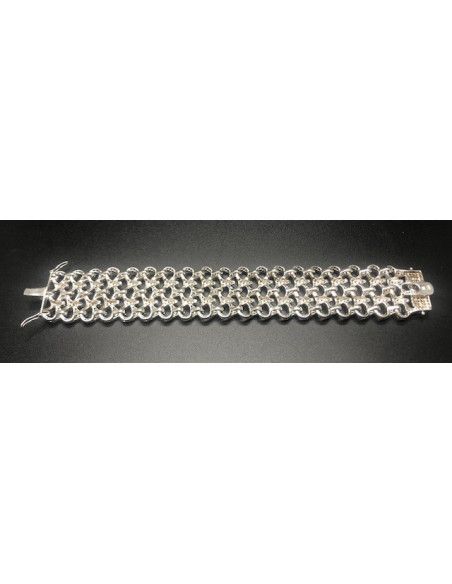 Pulsera ancha plata circonitas