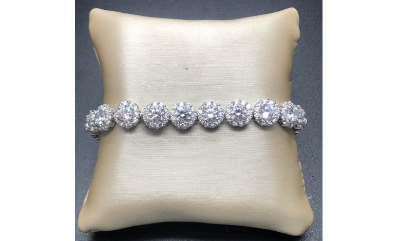 Pulsera plata 20 chatones