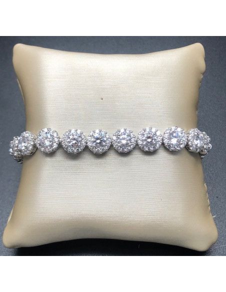 Pulsera plata 20 chatones
