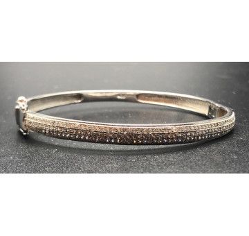 Pulsera plata rígida circonitas