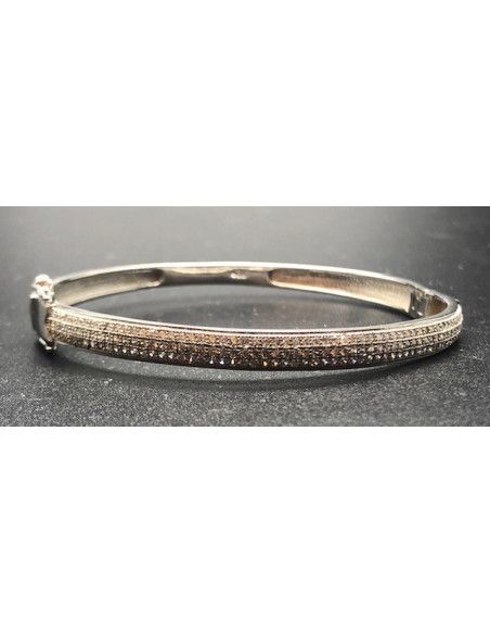 Pulsera plata rígida circonitas