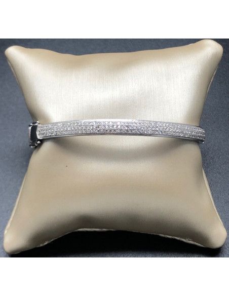 Pulsera plata rígida circonitas