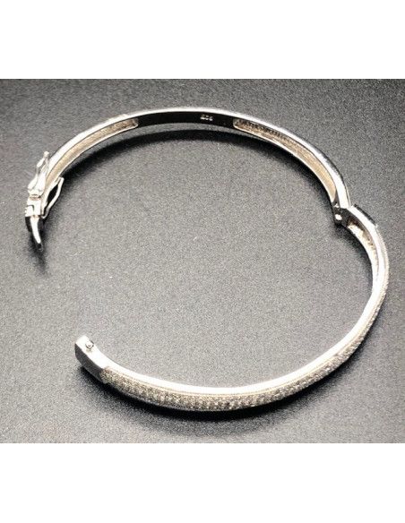 Pulsera plata rígida circonitas