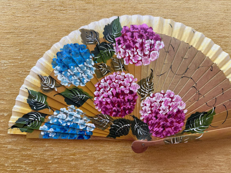 Abanico hortensias peral