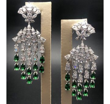 Pendiente plata esmeralda 2