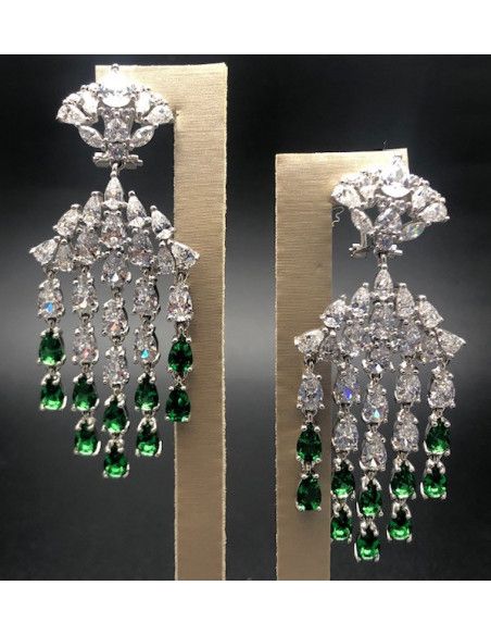 Pendiente plata esmeralda