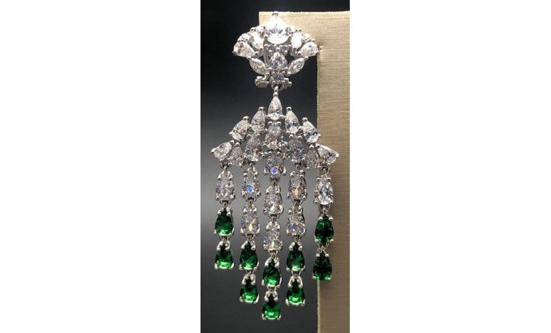 Pendiente plata esmeralda