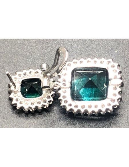 Pendiente esmeralda plata
