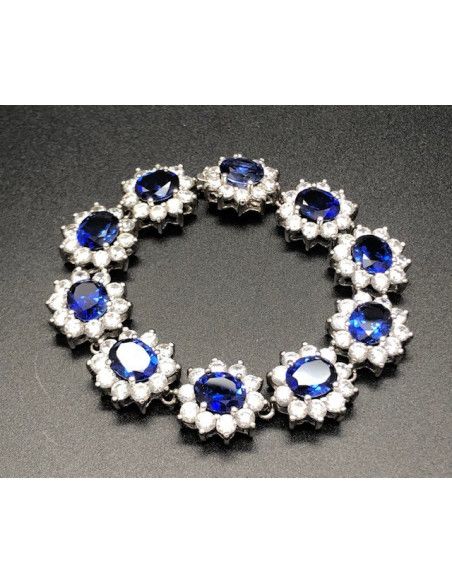Pulsera zafiro plata