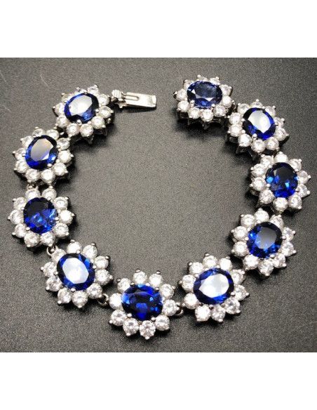 Pulsera zafiro plata