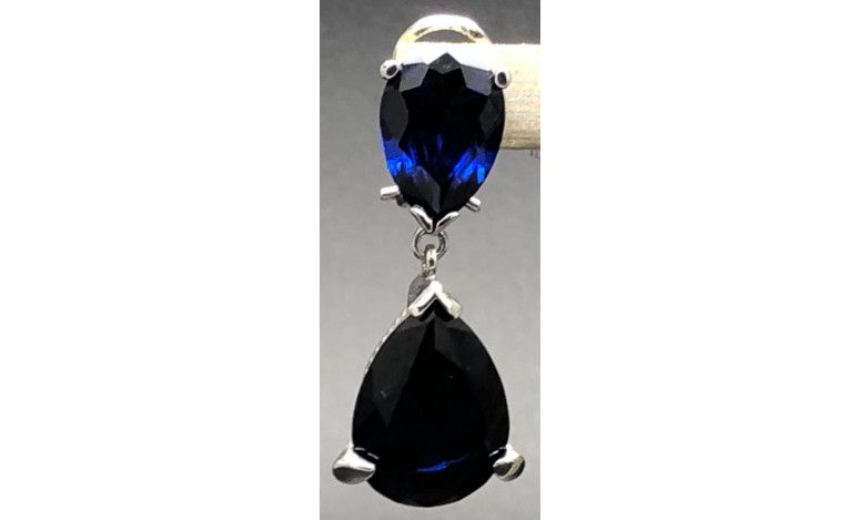 Pendiente zafiro plata
