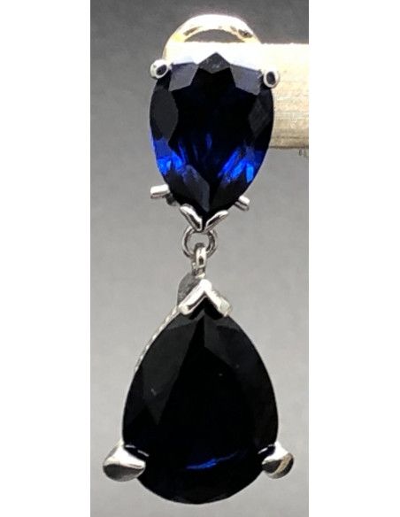 Pendiente zafiro plata