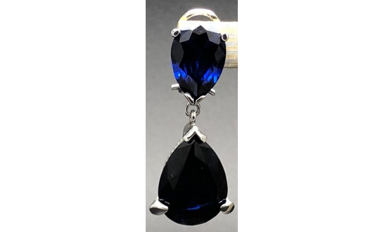 Pendiente zafiro plata