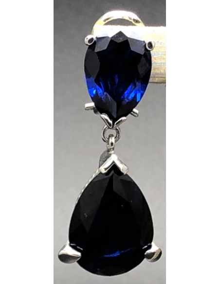 Pendiente zafiro plata