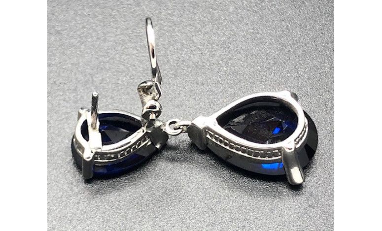 Pendiente zafiro plata