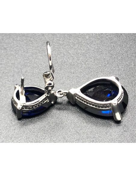 Pendiente zafiro plata