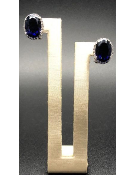 Pendiente zafiro plata