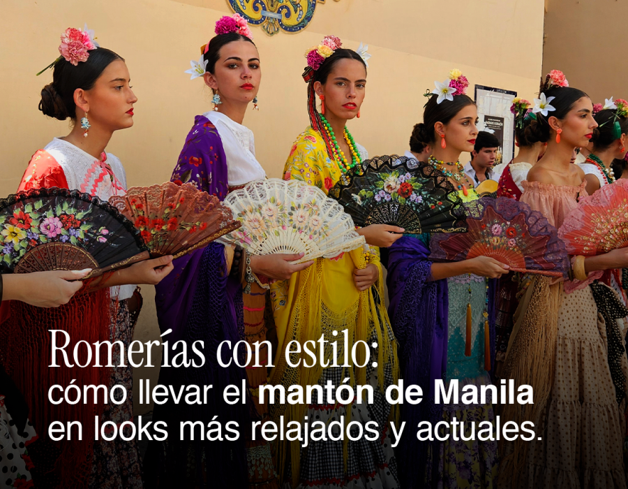 Romerías con estilo: cómo llevar el mantón de Manila en looks más relajados y actuales