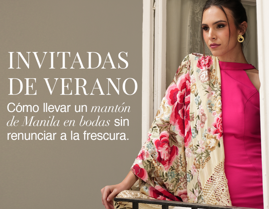 Invitadas de verano: cómo llevar un mantón de Manila en bodas sin renunciar a la frescura